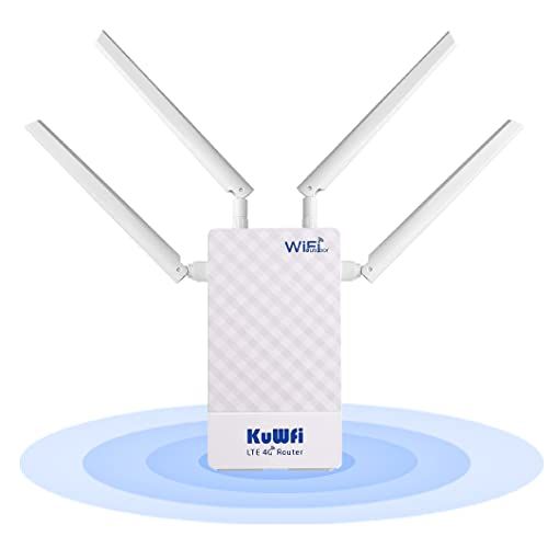 Router 4G SIM, KuWFi 300Mbps Enrutador 4G LTE Impermeable para Exteriores